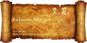 Kaluzsa Róza névjegykártya