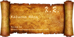 Kaluzsa Róza névjegykártya