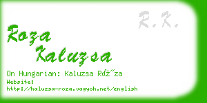 roza kaluzsa business card
